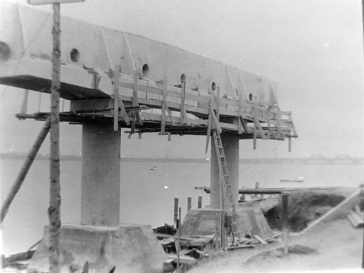 Набережная Днепр Строительство Нового моста 1965